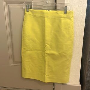 J. Crew No. 2 Pencil Skirt | Size 0 | Color: Chartreuse